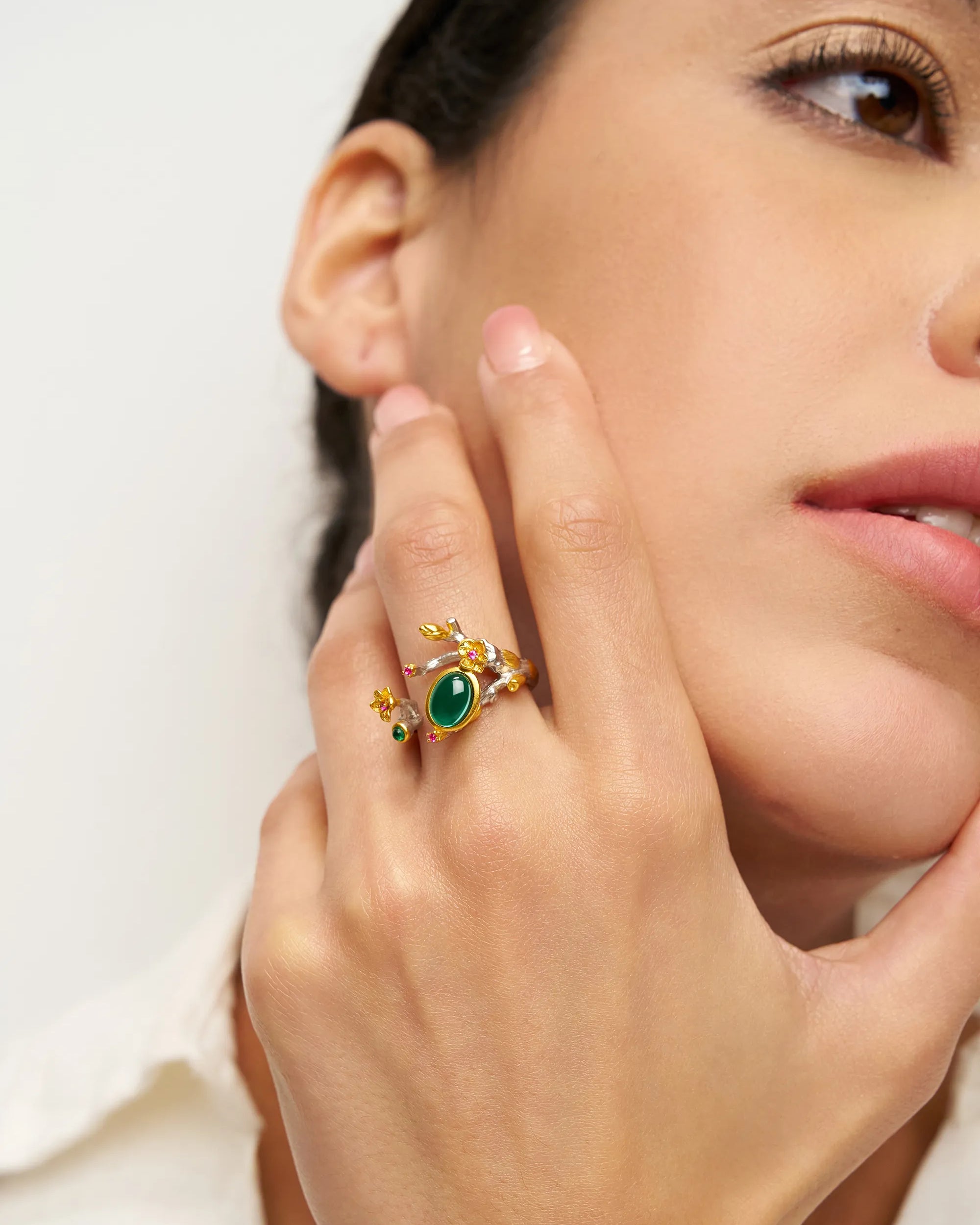 Exquisite Emerald Ring - Enchanted Branch - One-Size - ACCESSORIES-Jewelry