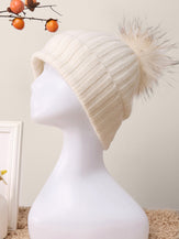 100% Cashmere Rib-Knit Slouchy Beanie With Pom-Pom by LINTICO for women