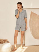 Short Sleeve Bamboo Pajama Set ODESSA - LOUNGEWEAR-Bamboo PJS