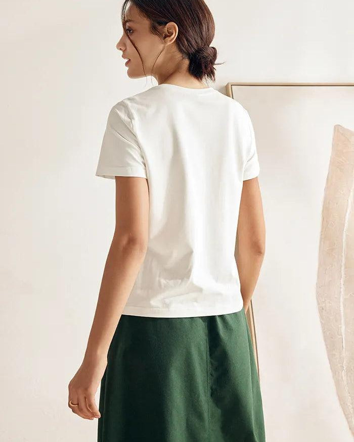 Stretch-Knit Bamboo Classic Basic Tee BELLE - TOPS-Bamboo Tees