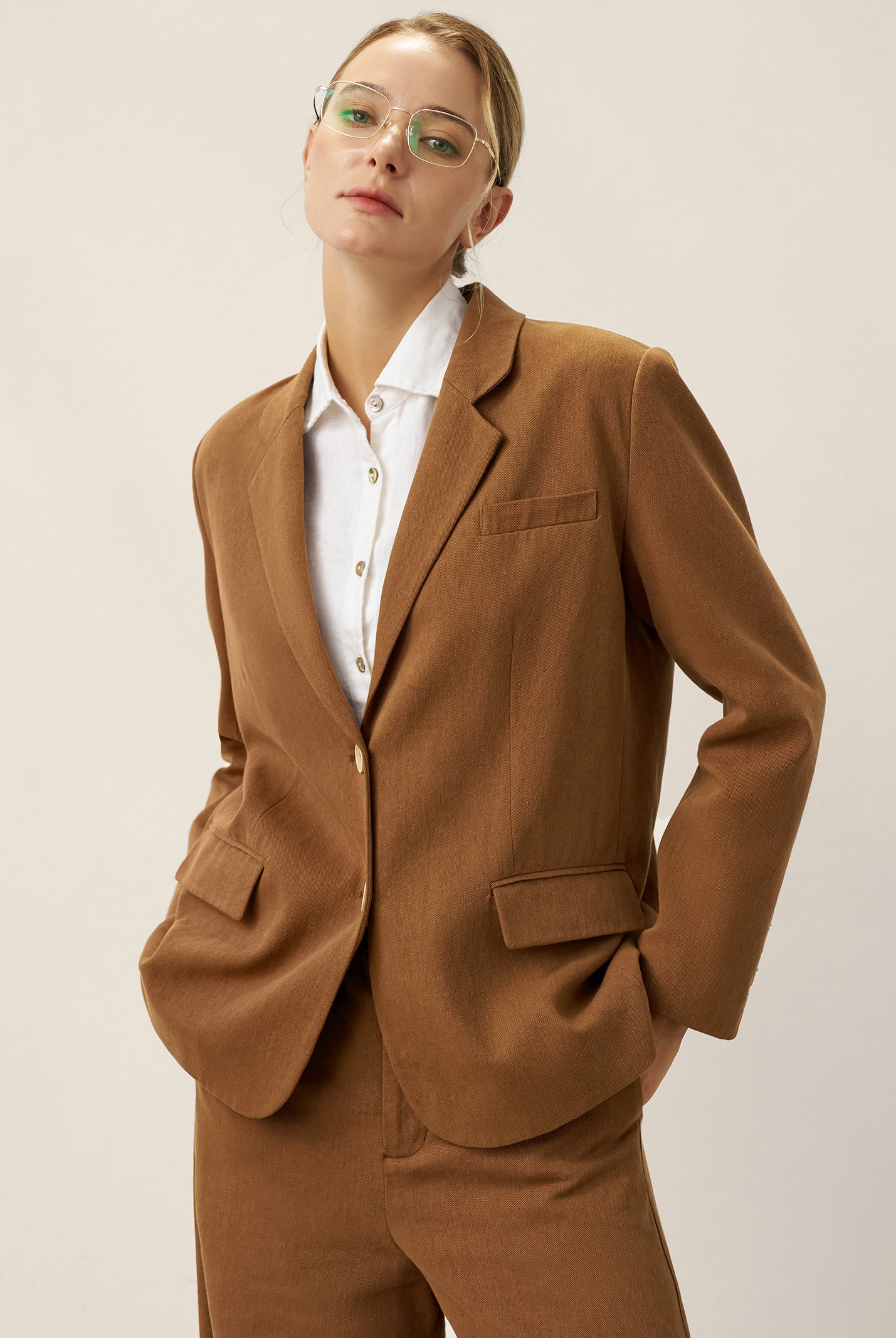 Lyocell Linen Tailored Blazer CASSIDY by LINTICO for women