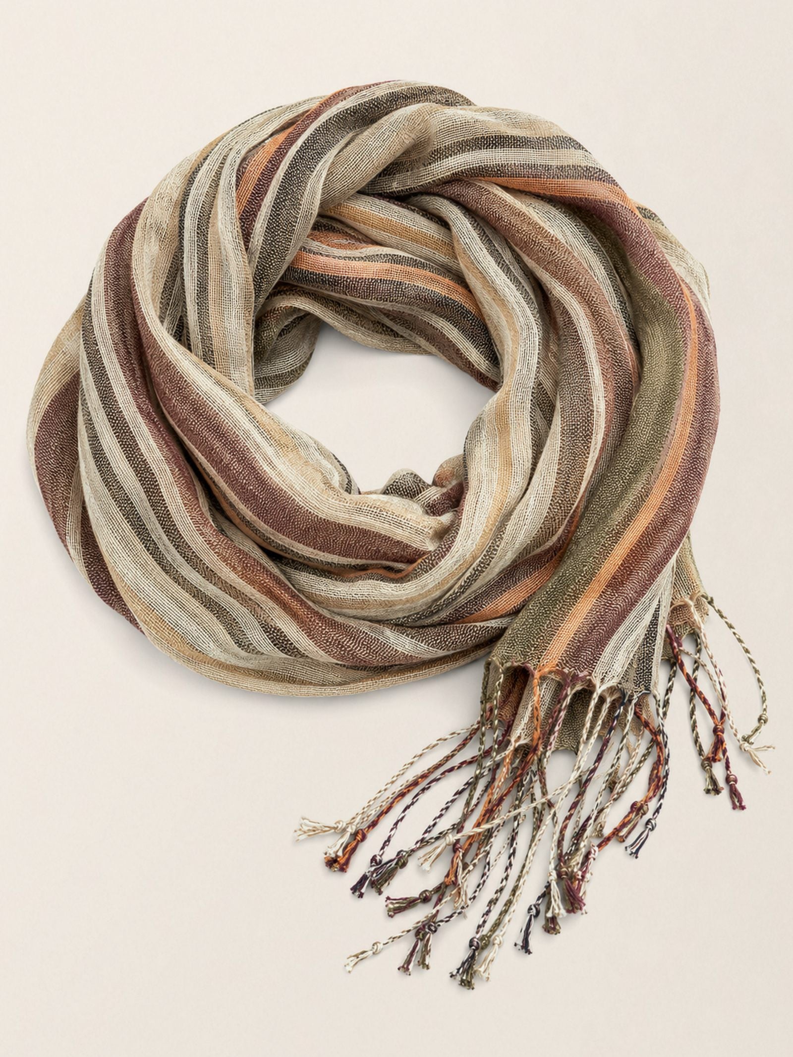 Textured Linen Lightweight Wrap Scarf by LINTICO