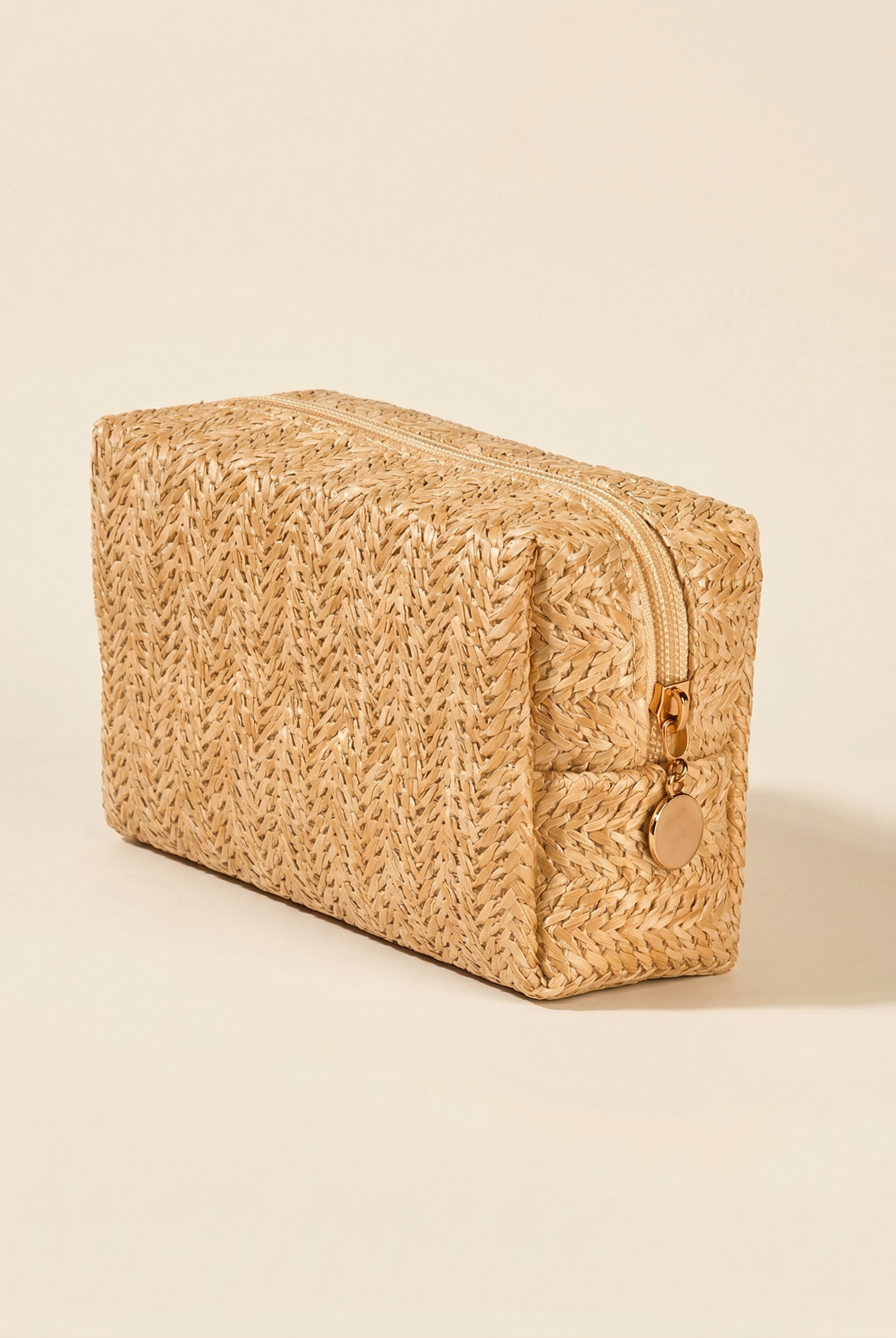 Vintage Woven Straw Makeup Bag Travel Cosmetic Toiletry Organizer Pouch by LINTICO for women