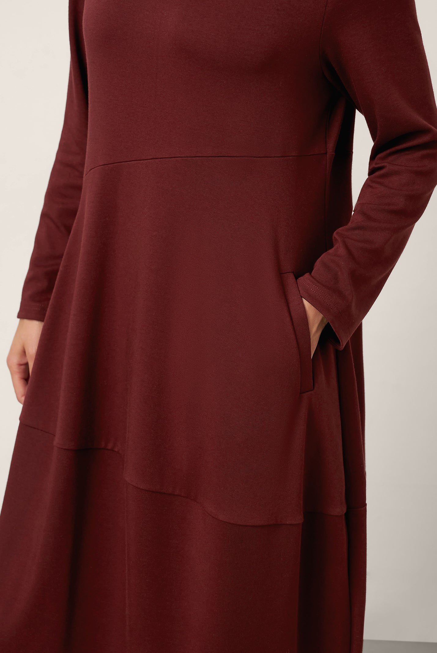 Wool-Cotton Asymmetric Cocoon Midi Dress AVERIE by LINTICO for women