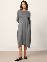 Wool Cocoon Curved Waist Mini Dress FARRAH by LINTICO for women