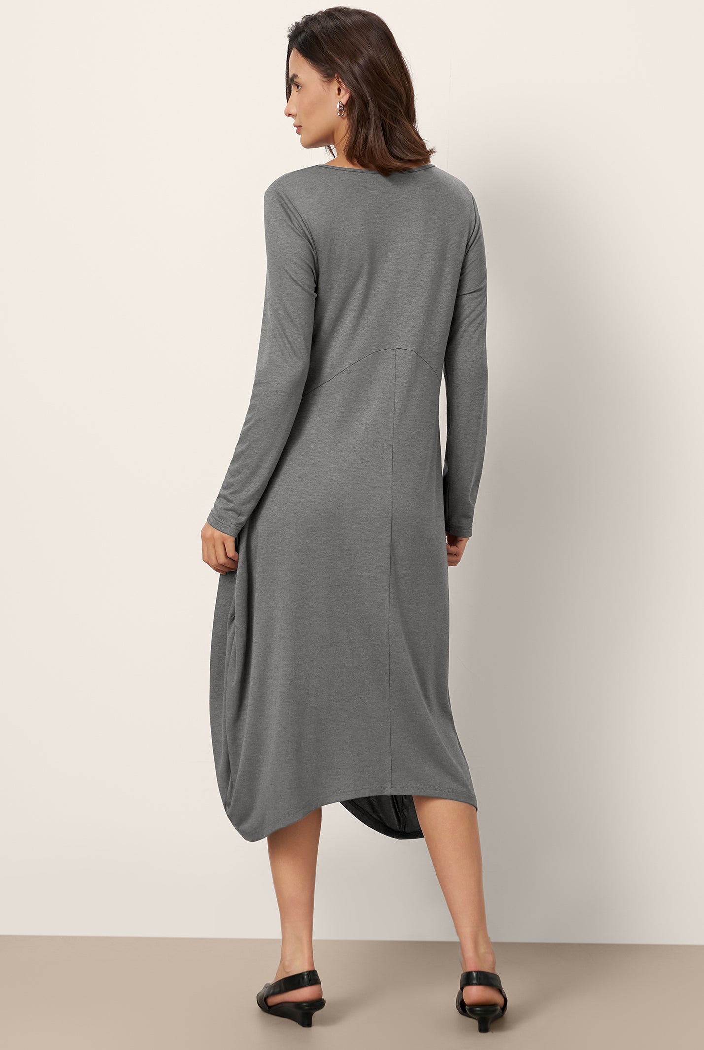 Wool Cocoon Curved Waist Mini Dress FARRAH by LINTICO for women