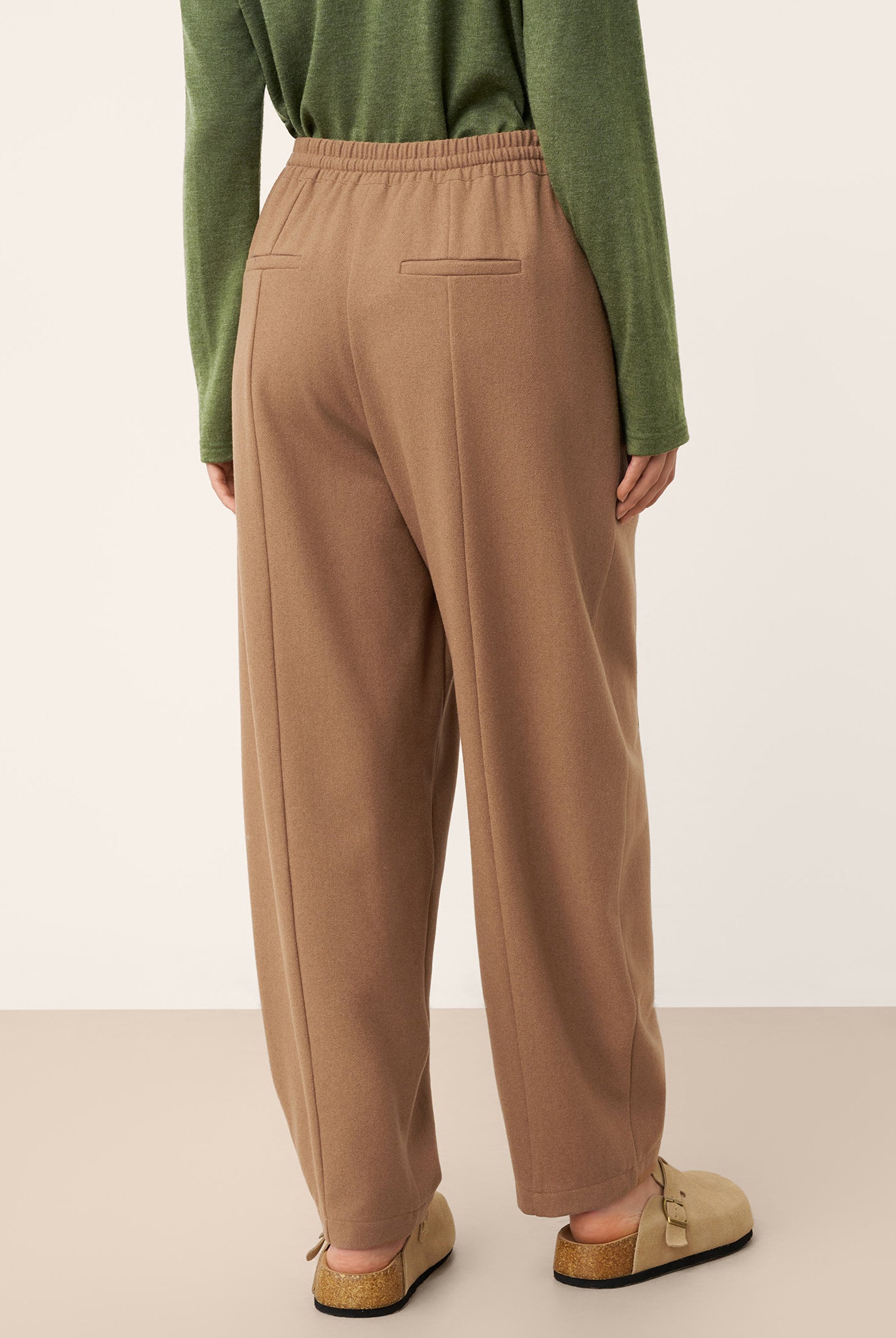 Wool Drawstring Patch Pocket Pants PRISCILLA by LINTICO for women