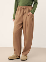Wool Drawstring Patch Pocket Pants PRISCILLA by LINTICO for women