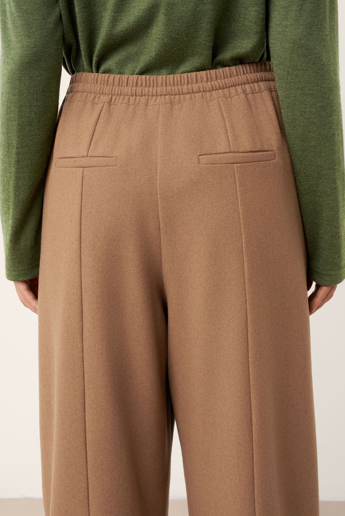 Wool Drawstring Patch Pocket Pants PRISCILLA by LINTICO for women