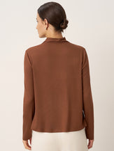 Wool Scarf Collar Long Sleeve Top ALESSIA by LINTICO for women