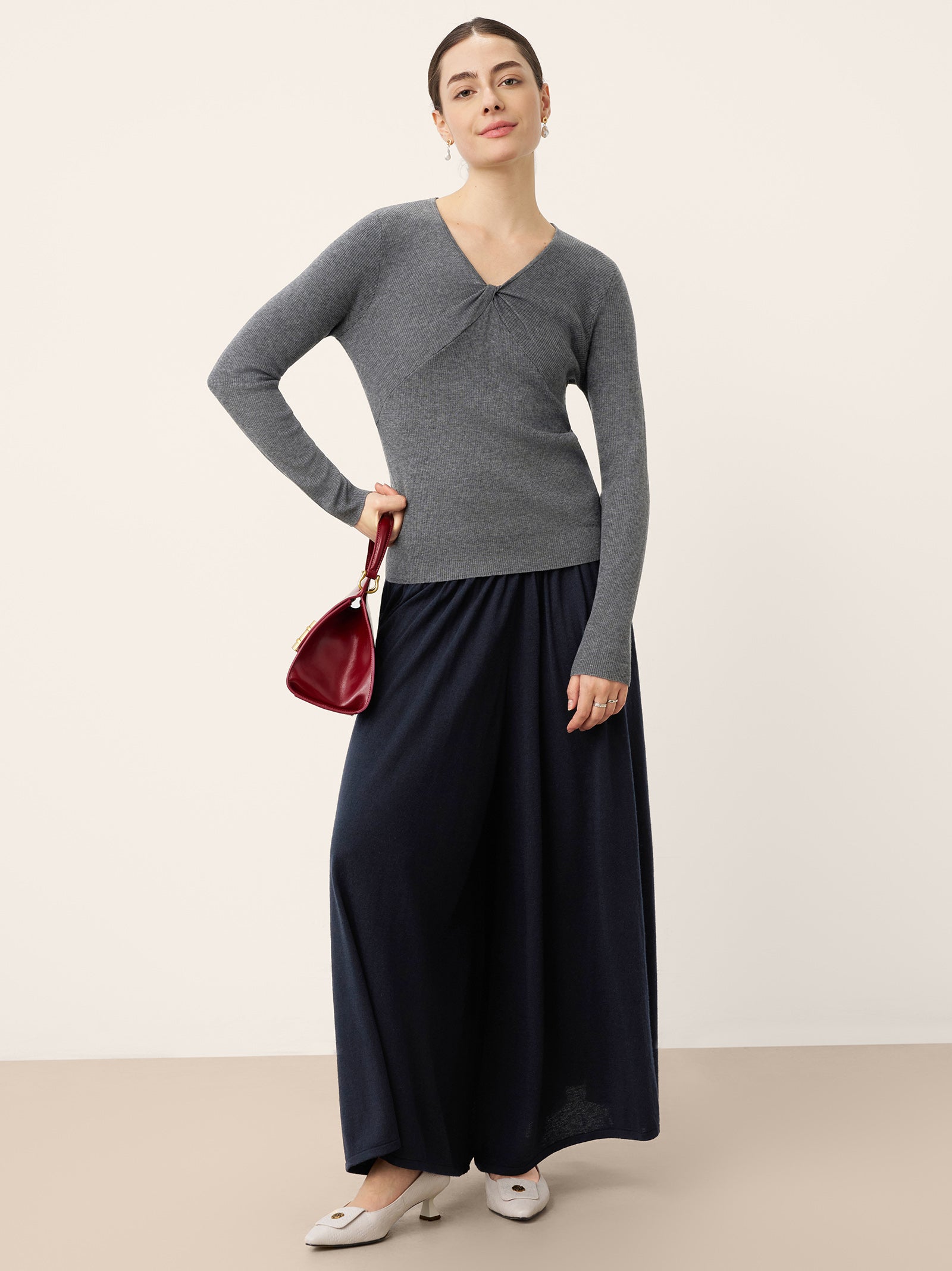 LINTICO women's wool outfit with pants and top