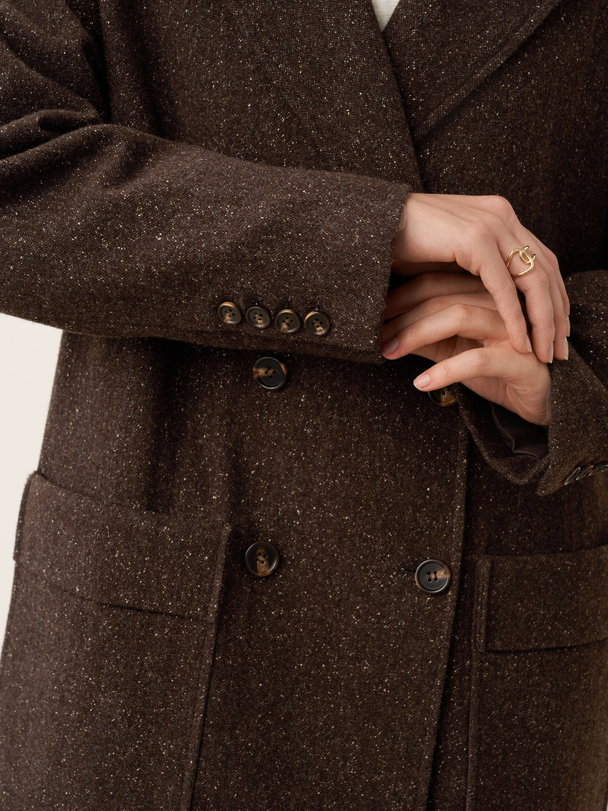 Wool Silk Double-Breasted Lapel Coat SAPPHIRE by LINTICO for women