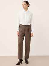 Wool Striped Tapered Tailored Trousers CASSIOPEIA by LINTICO for women