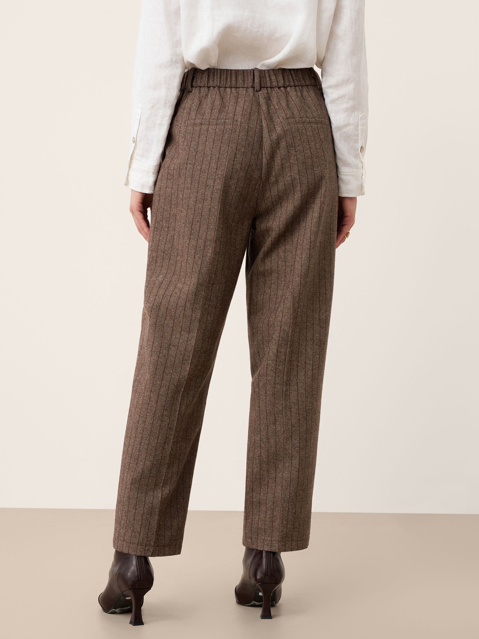 Wool Striped Tapered Tailored Trousers CASSIOPEIA by LINTICO for women