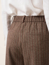 Wool Striped Tapered Tailored Trousers CASSIOPEIA by LINTICO for women