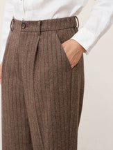 Wool Striped Tapered Tailored Trousers CASSIOPEIA by LINTICO for women
