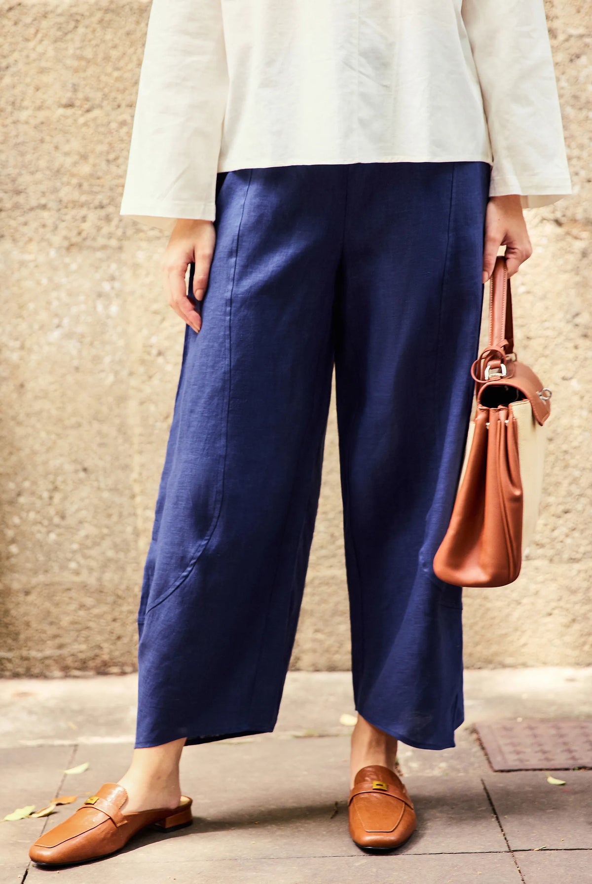 100% Linen Classic Ankle Pants ZOE by LINTICO for women