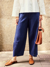100% Linen Classic Ankle Pants ZOE by LINTICO for women