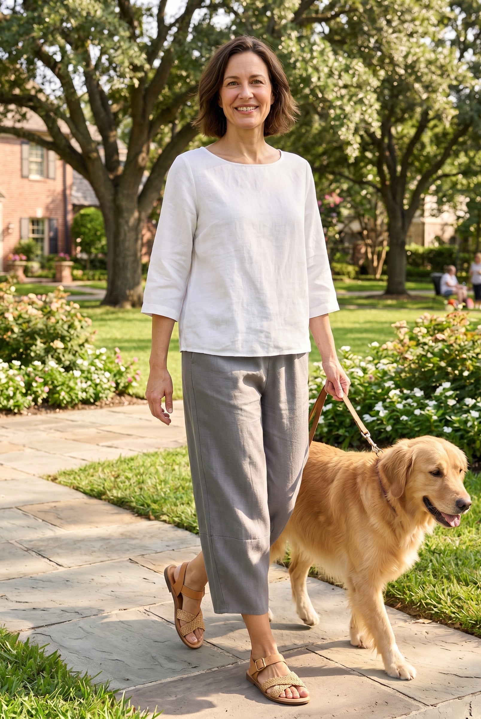100% Linen Crop Pants RORY by LINTICO for women