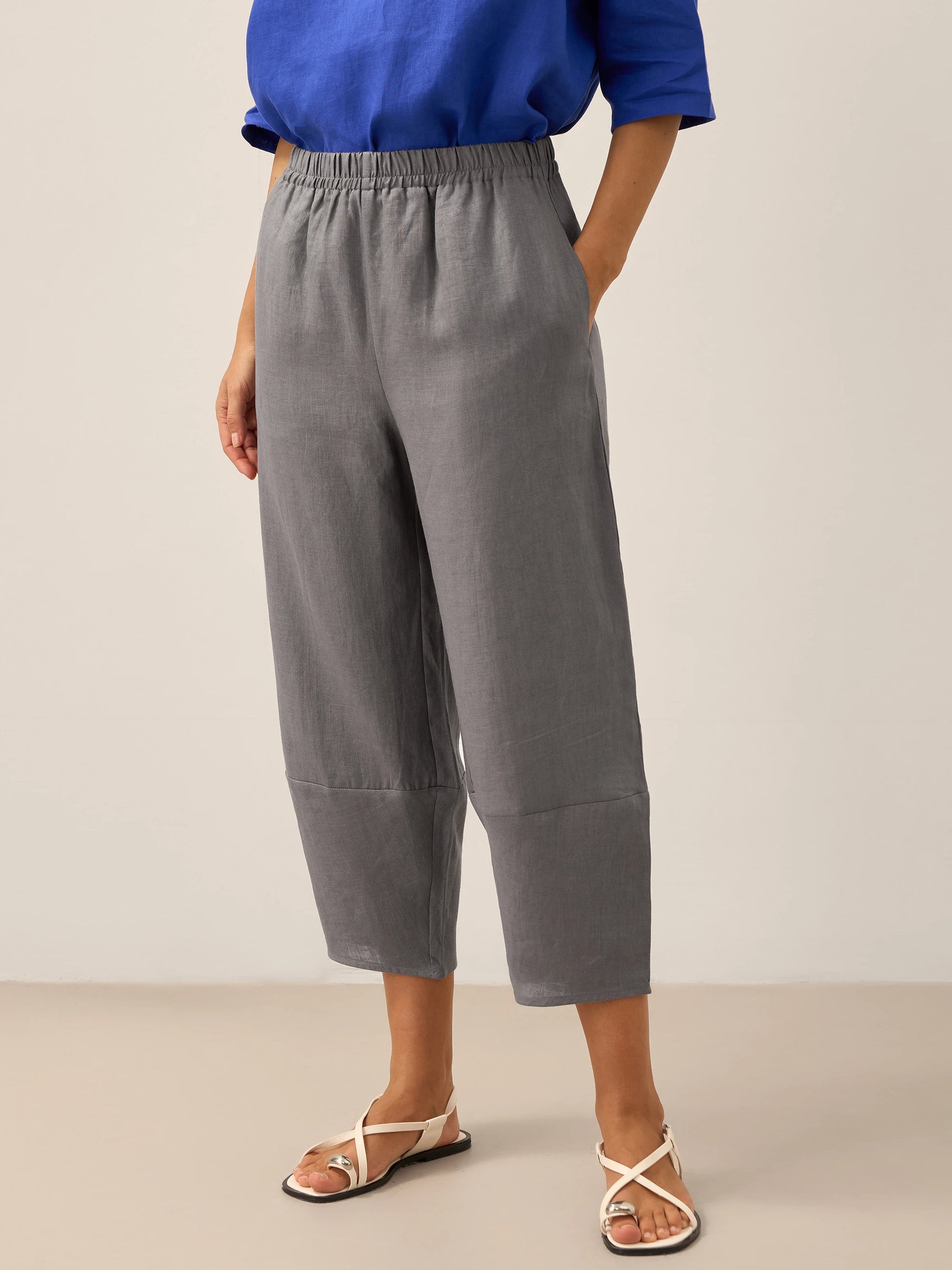 100% Linen Crop Pants RORY by LINTICO for women