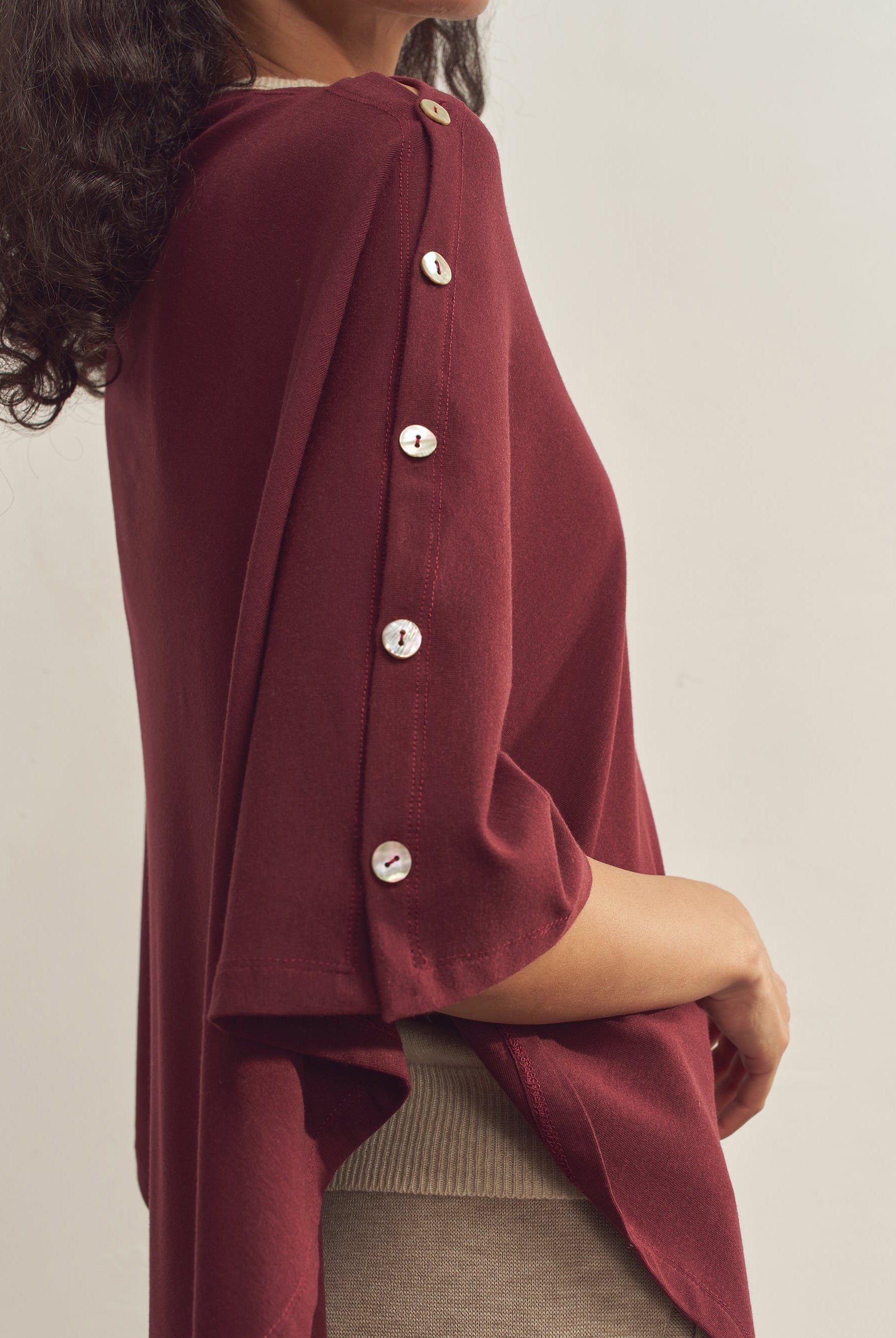 Merino Wool Multi-Cape With Button Scarf Shawl Stole Muffler Poncho