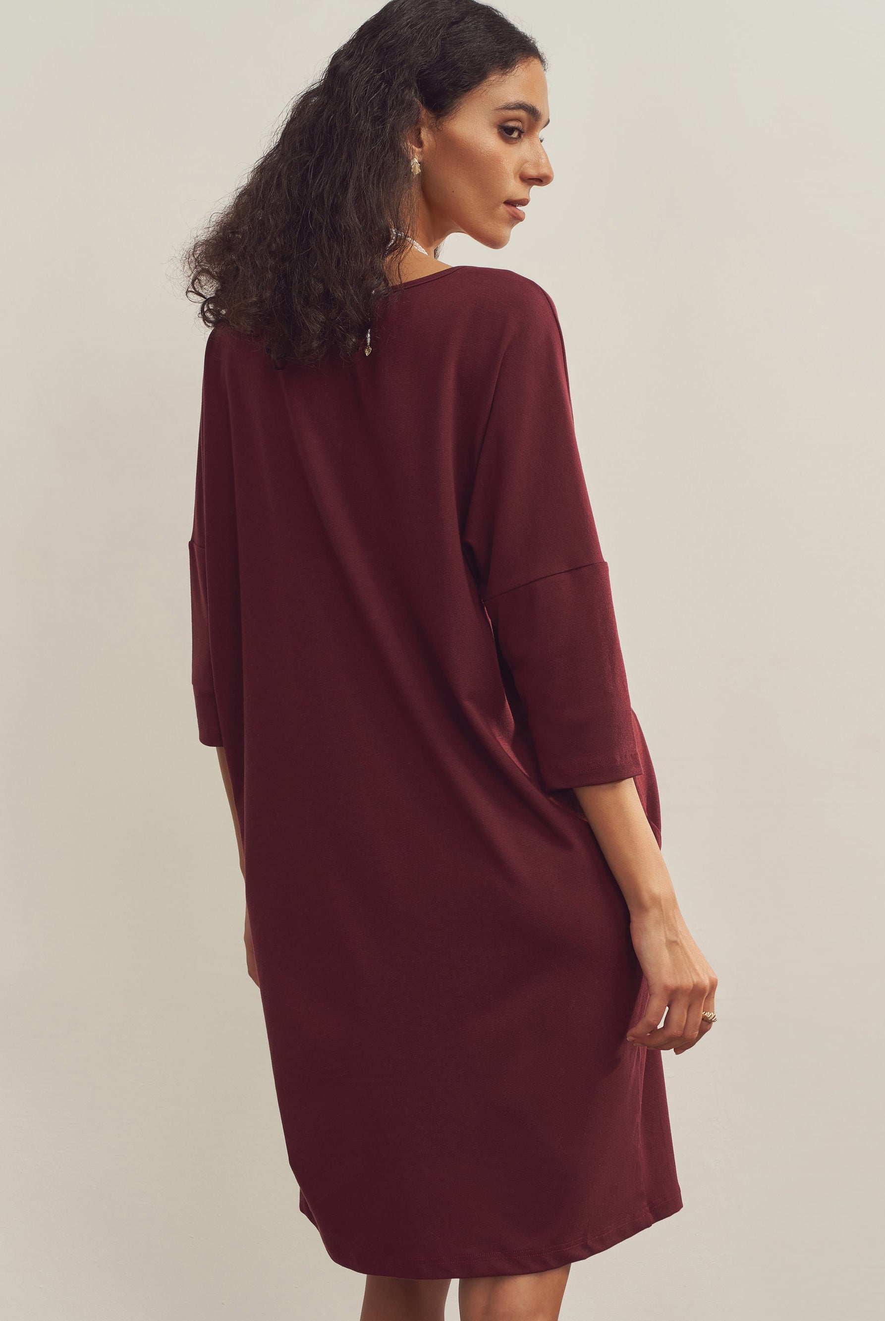 Merino Wool Waist Tuck-Detail Dress