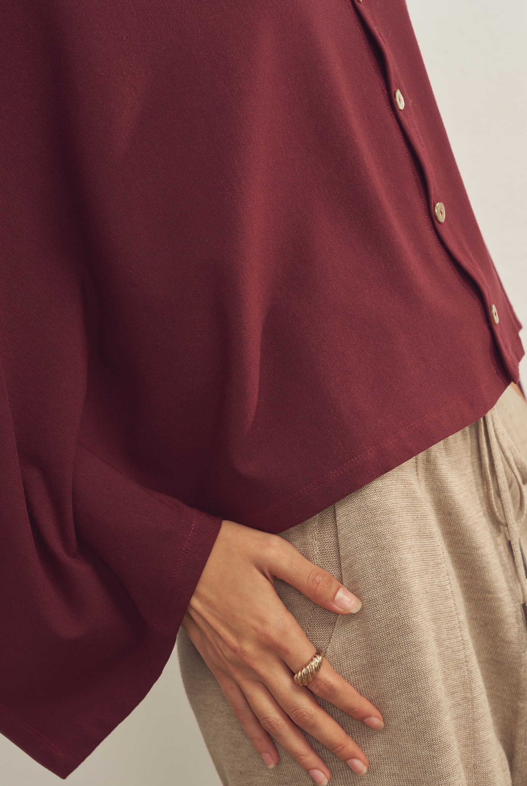 Merino Wool Multi-Cape With Button Scarf Shawl Stole Muffler Poncho