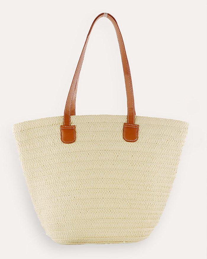 Flat Strap Trapezoid Tote - Beige / One-Size - ACCESSORIES-Bag