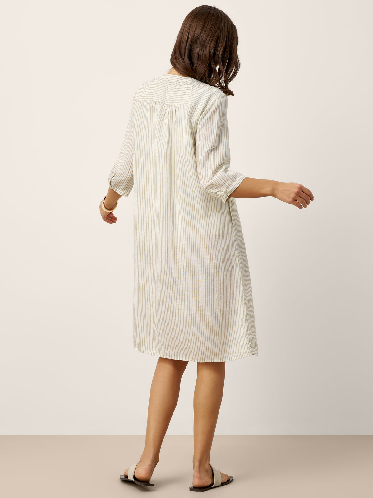 Linen-Lyocell Deconstructed Asymmetric Front Pleat Mini Dress EULALIE by LINTICO for women
