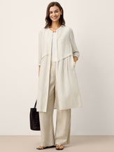 Linen-Lyocell Deconstructed Asymmetric Front Pleat Mini Dress EULALIE by LINTICO for women