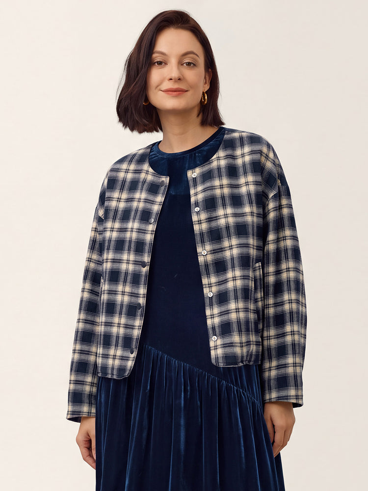 Giacca Tencel lino Reversible Crew Neck Casual CHLOE