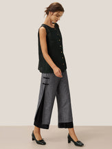 Linen Double Layer Handmade Capri Pants STELLA by LINTICO for women