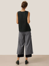 Linen Double Layer Handmade Capri Pants STELLA by LINTICO for women