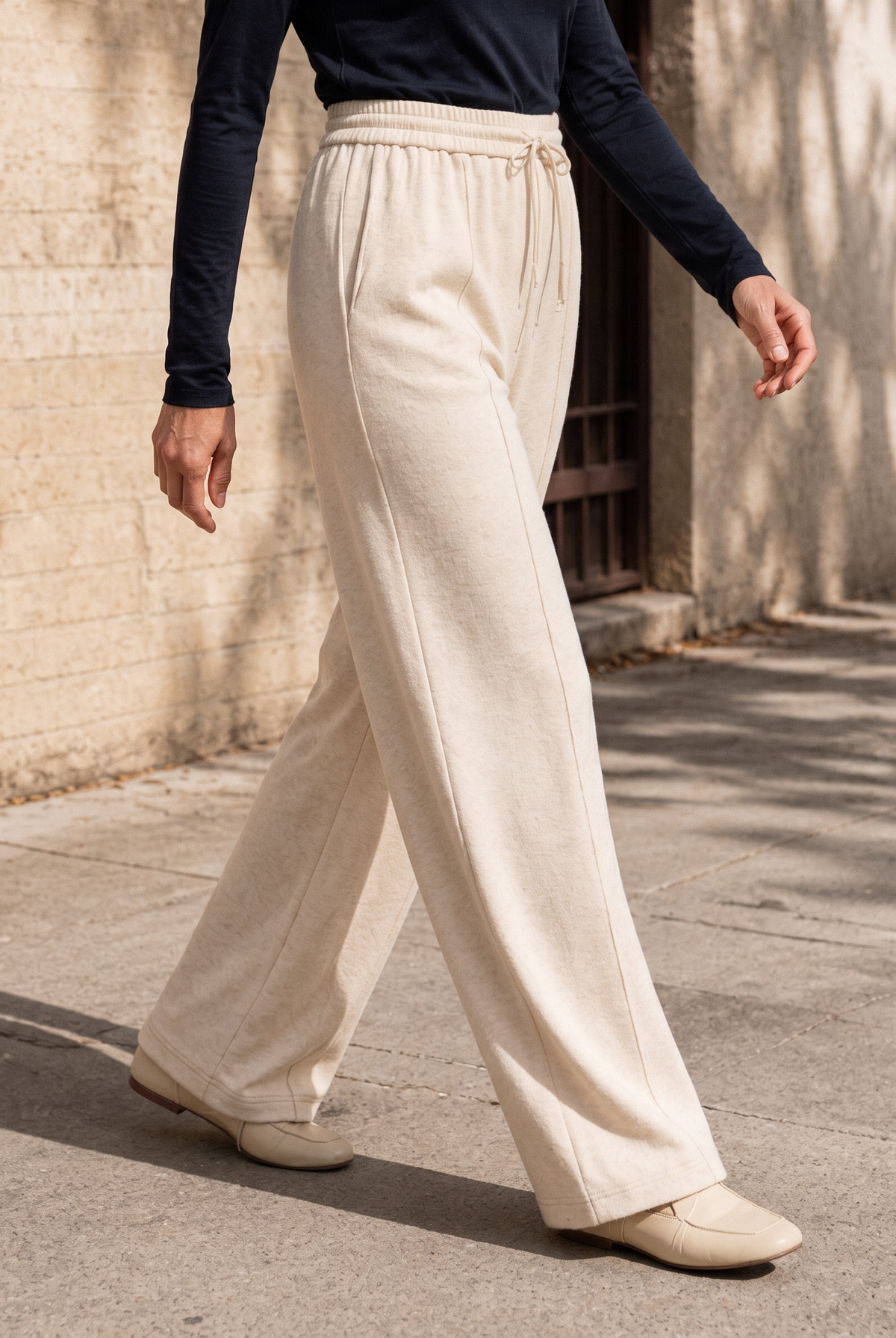 Lyocell-Blend Sculpted Pin-Tuck Drawstring Straight Trousers TAMSIN by LINTICO