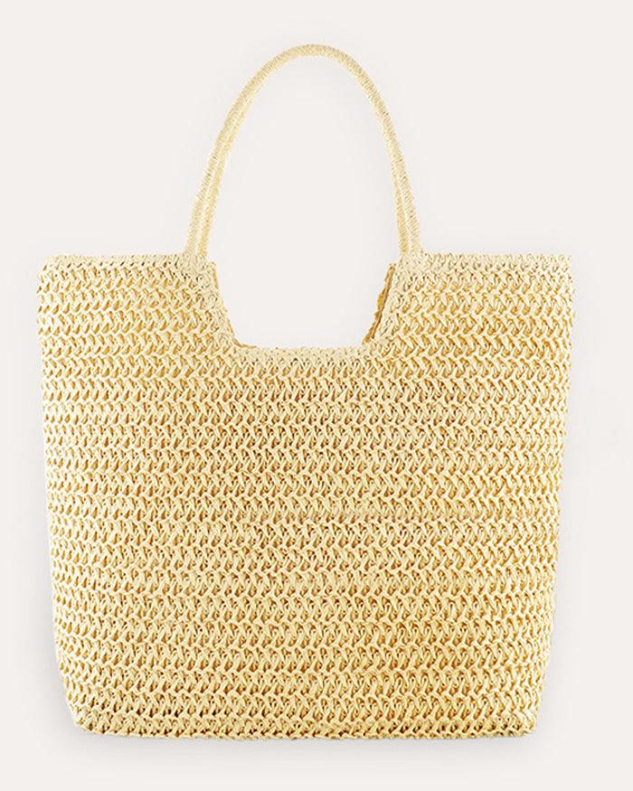 Ring Handle Woven Tote - Beige / One-Size - ACCESSORIES-Bag