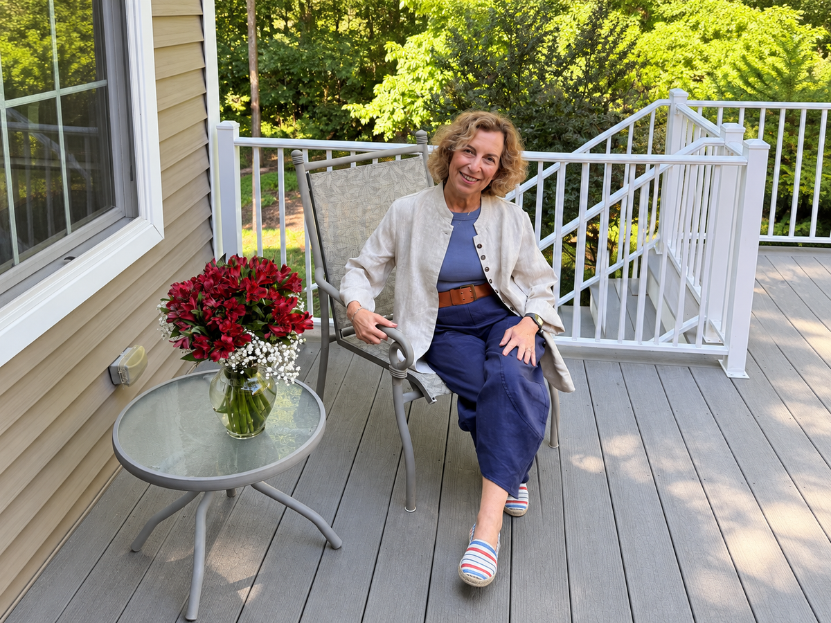 Judi Freedman wearing Lintico linen