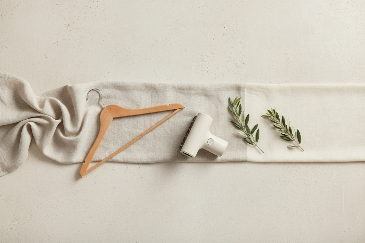 Linen fabric wrinkle care guide by LINTICO