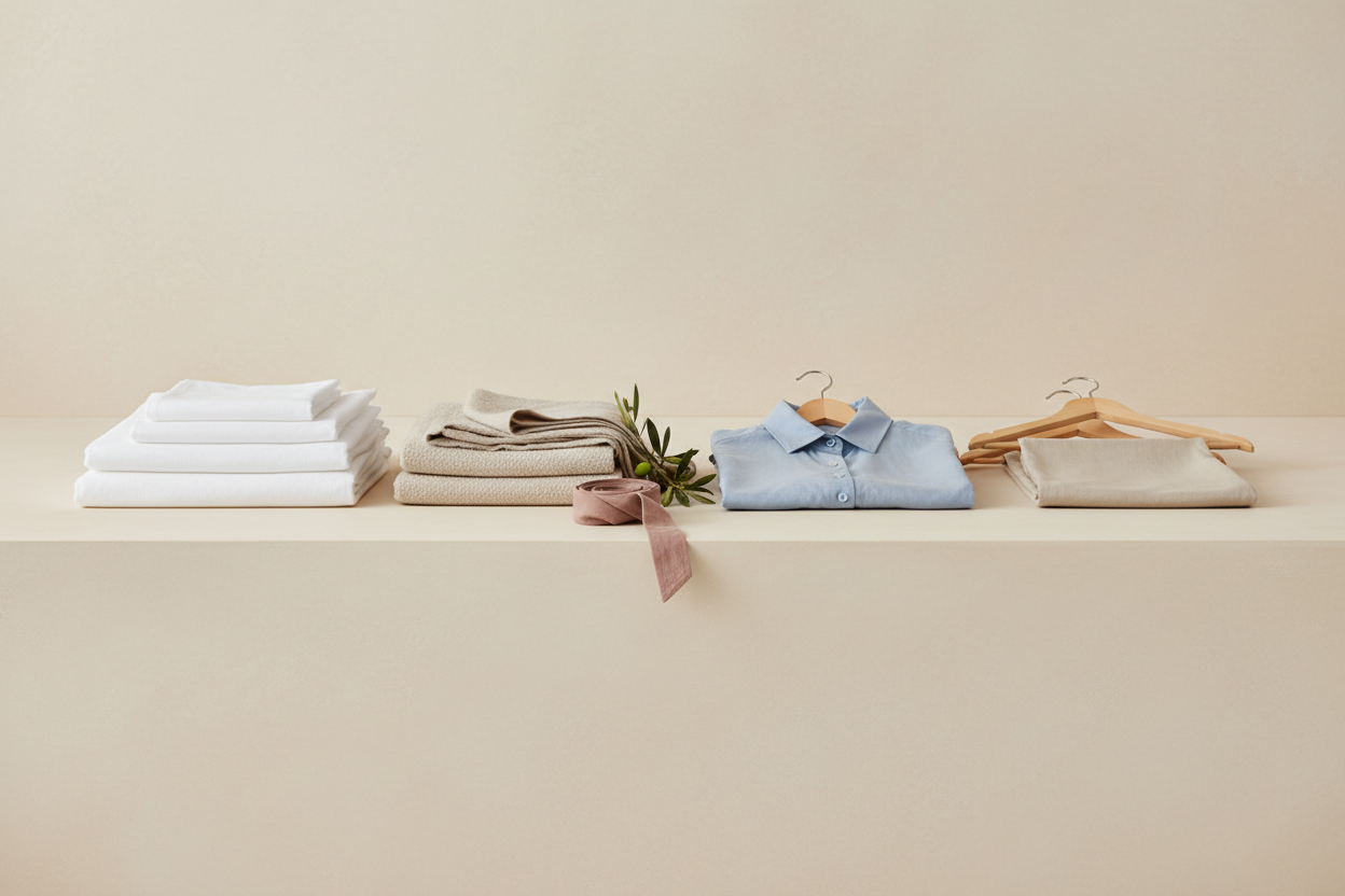 Women's linen capsule wardrobe pieces by LINTICO
