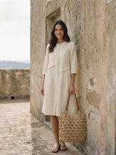 Crochet Woven Fan-Shape Shoulder Tote Bag by LINTICO for women