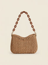 Colorful Woven Straw Shoulder Bag by LINTICO for women