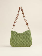 Colorful Woven Straw Shoulder Bag by LINTICO for women