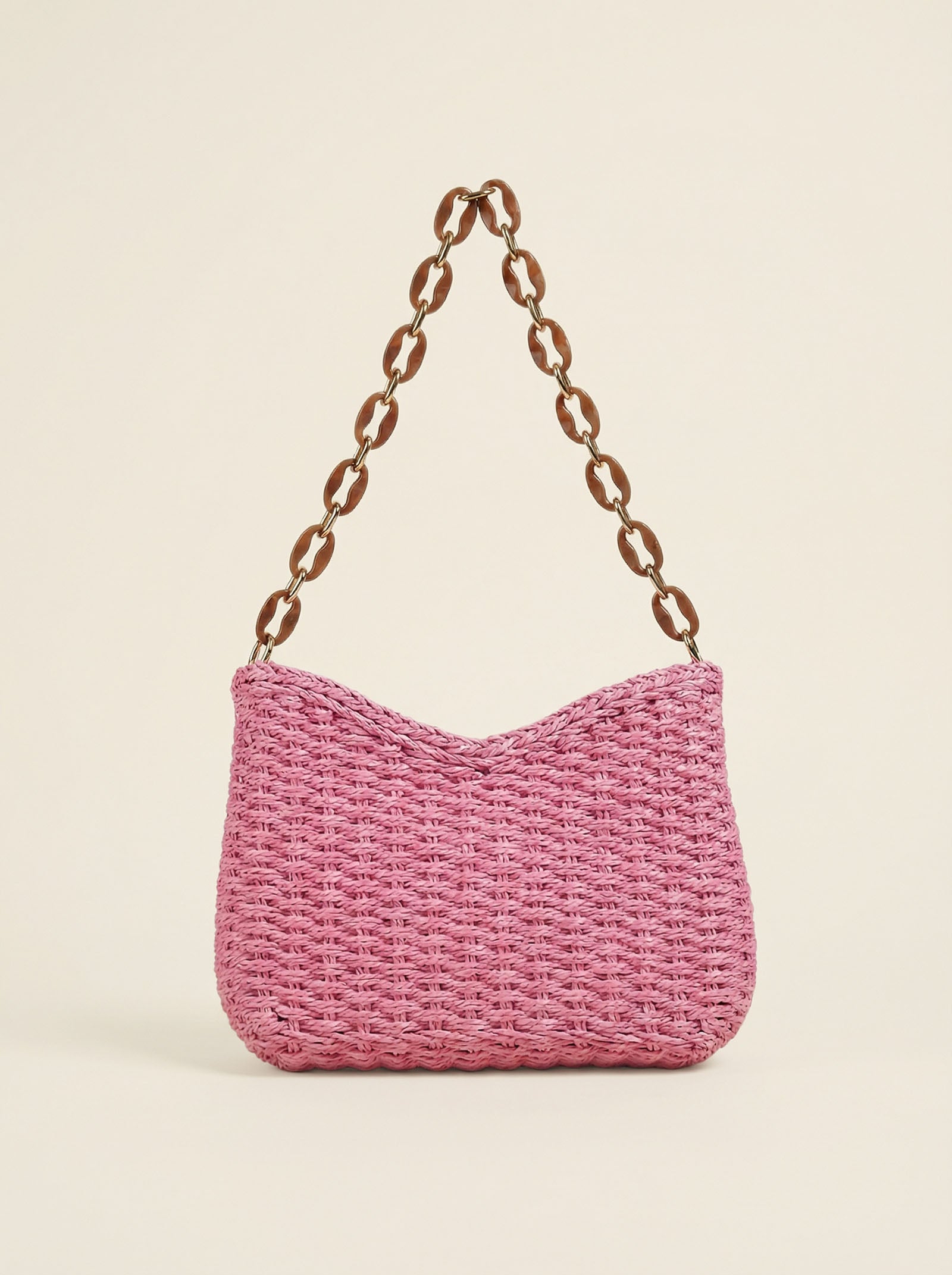 Colorful Woven Straw Shoulder Bag by LINTICO for women