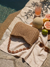 Colorful Woven Straw Shoulder Bag by LINTICO for women
