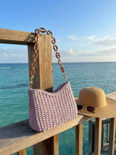 Colorful Woven Straw Shoulder Bag by LINTICO for women