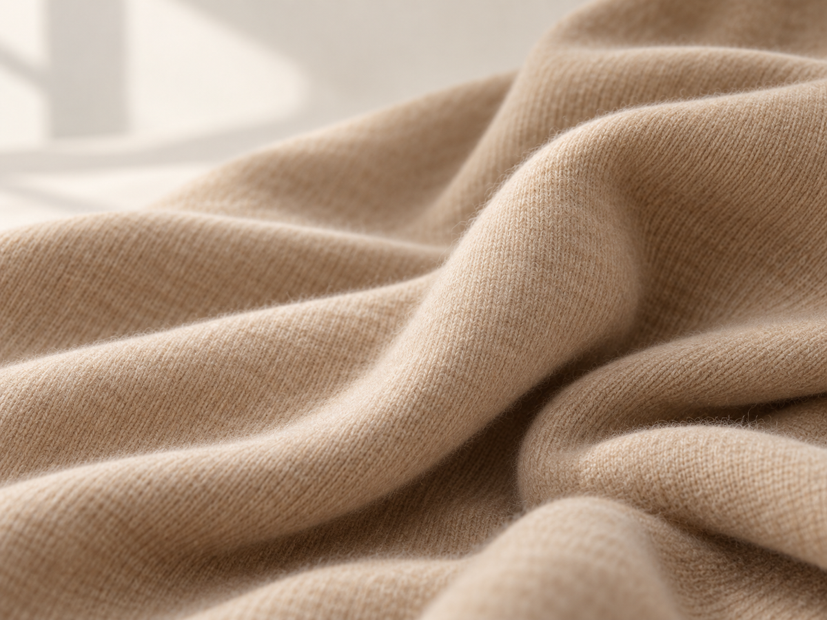 Pure cashmere knit texture close to the skin