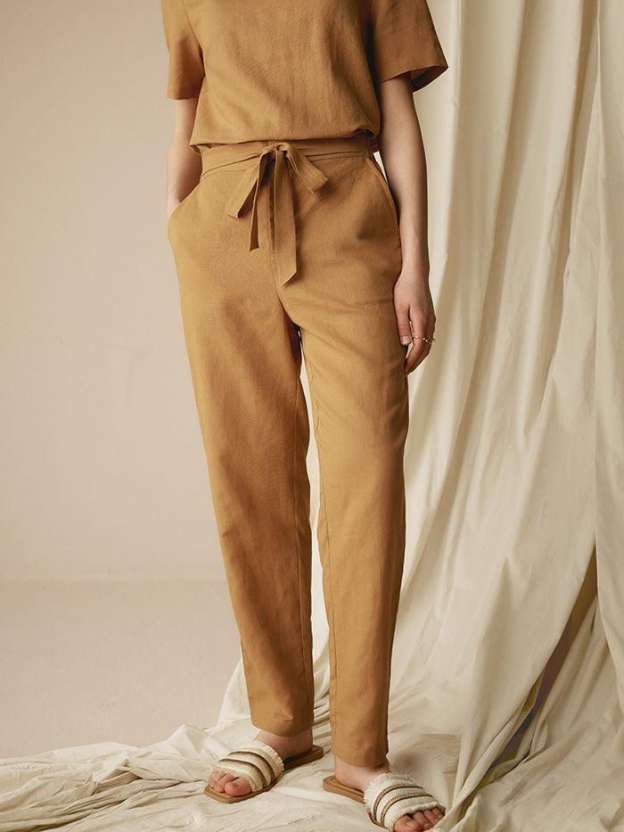 100% Linen Two-Piece Casual Tracksuit - SETS-Linen Sets