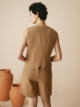 Ensemble gilet en mélange de lin esprit old money - ENSEMBLES-Ensembles en lin
