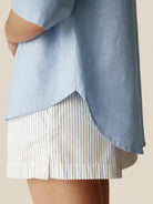 Linen Ladder Tie Simple Shirt - TOPS-Linen Blouses