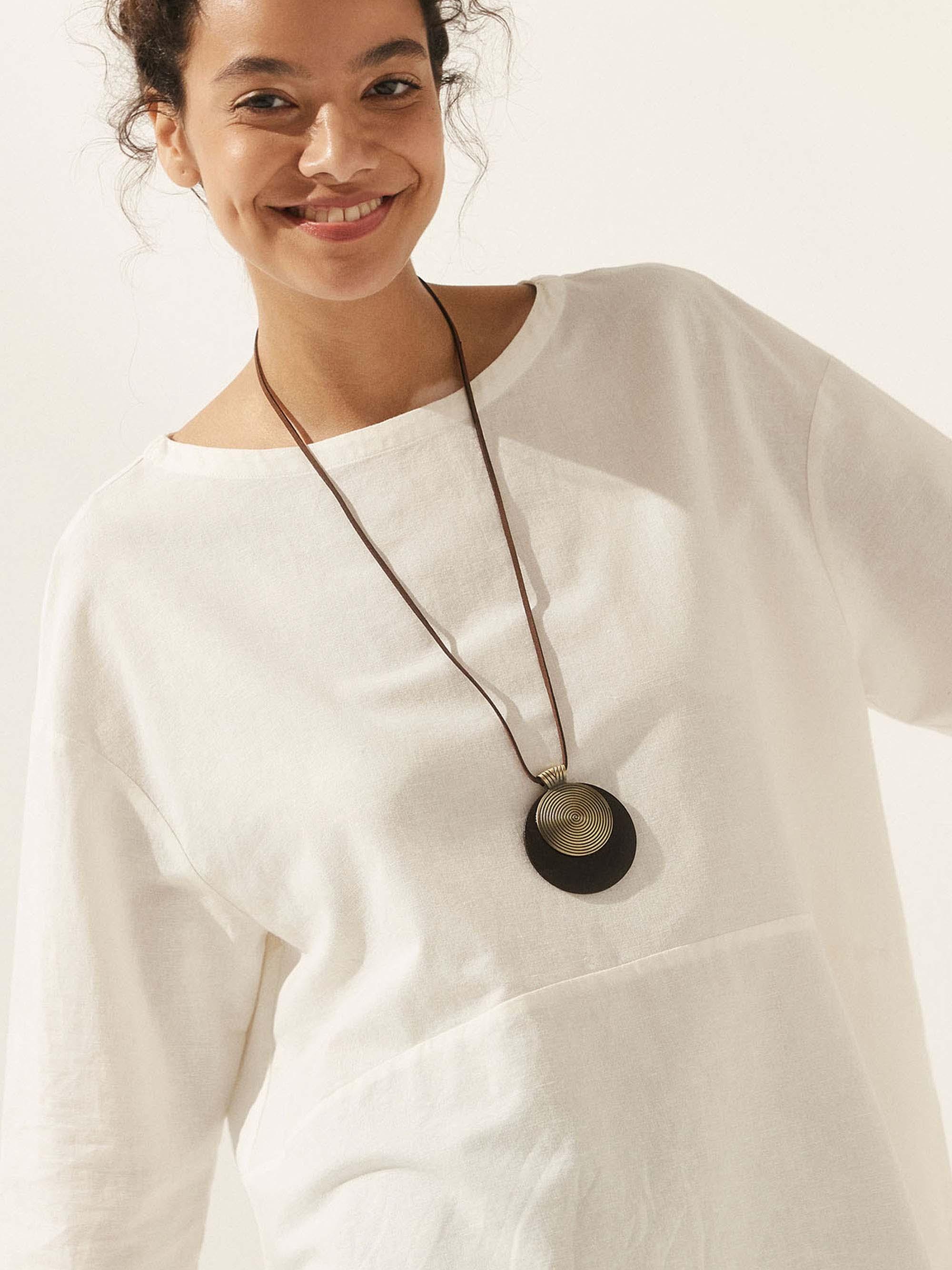 Vintage Wooden Rings Long Necklace - ACCESSORIES-Jewelry