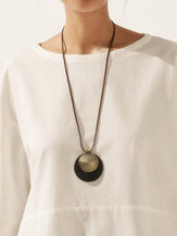 Vintage Wooden Rings Long Necklace - ACCESSORIES-Jewelry